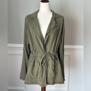 NEW Forever 21 Army Green Open Utility Jacket size 0X